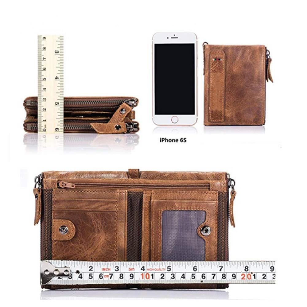 Bifold Zipper PU Leather Card Holder Women-4
