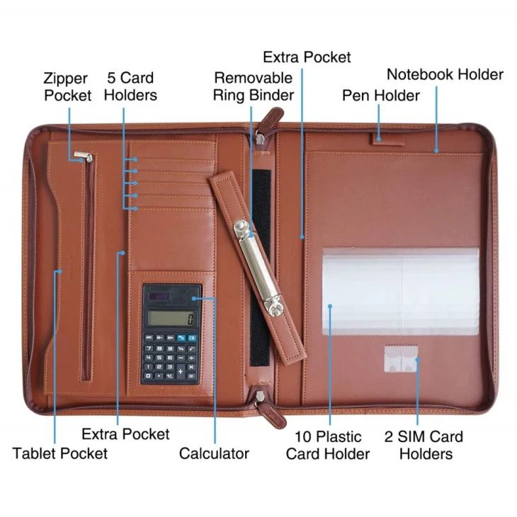 PU Leather Notebook Briefcase