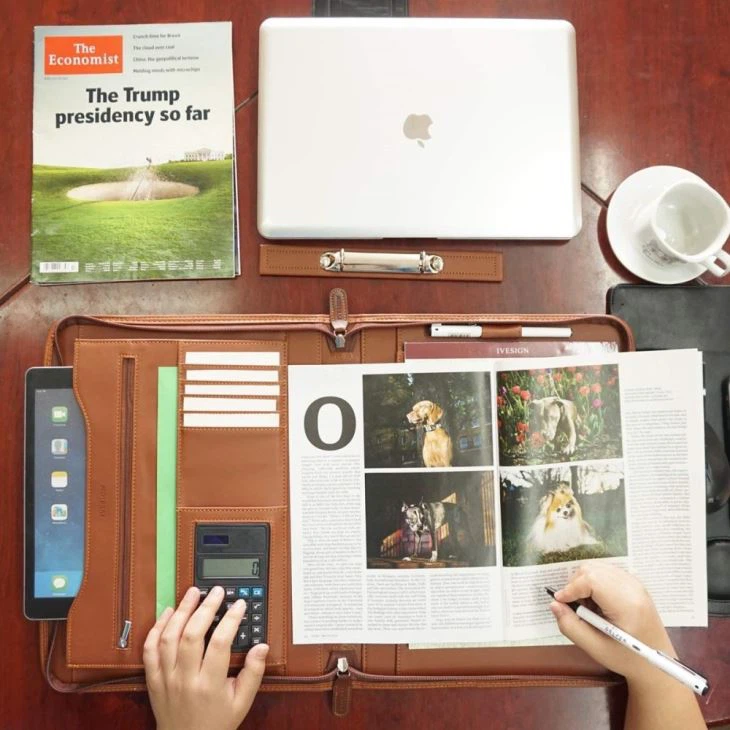 PU Leather Notebook Briefcase